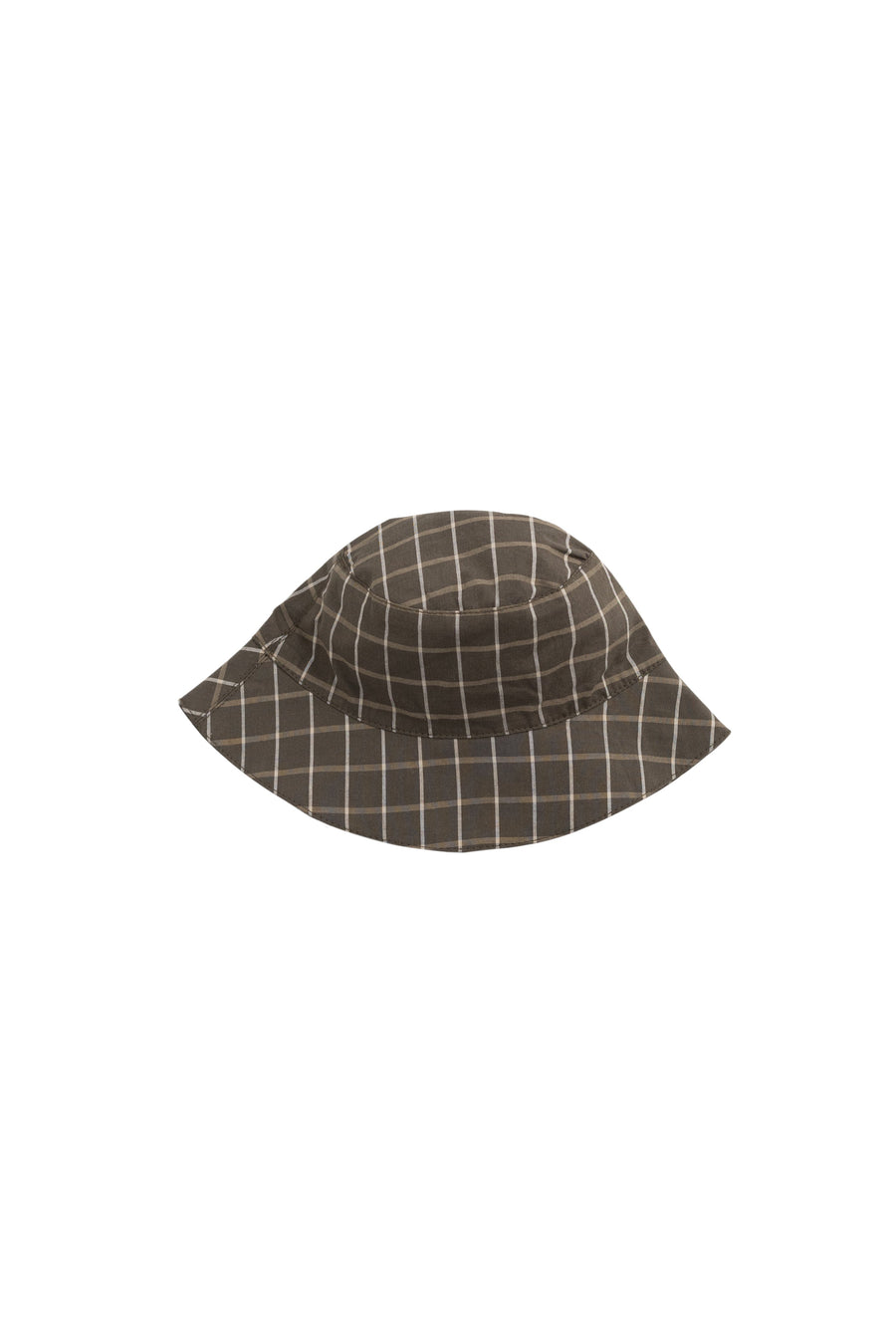 Organic Cotton Bucket Hat - Variegated Grid Tarmac Childrens Hat from Jamie Kay Australia