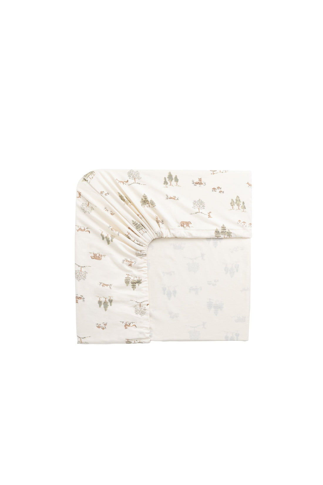 Organic Cotton Cot Sheet - Pine Forest Friends Childrens Cot Sheet from Jamie Kay Australia