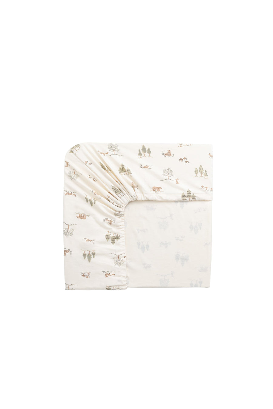 Organic Cotton Cot Sheet - Pine Forest Friends Childrens Cot Sheet from Jamie Kay Australia