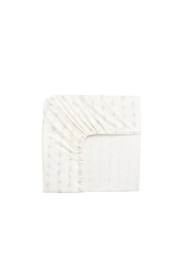 Organic Cotton Cot Sheet - Rose Trail Childrens Pyjama from Jamie Kay Australia