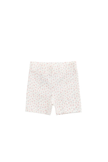 Organic Cotton Everyday Bike Short - Posy Garden Pink Childrens Short from Jamie Kay Australia