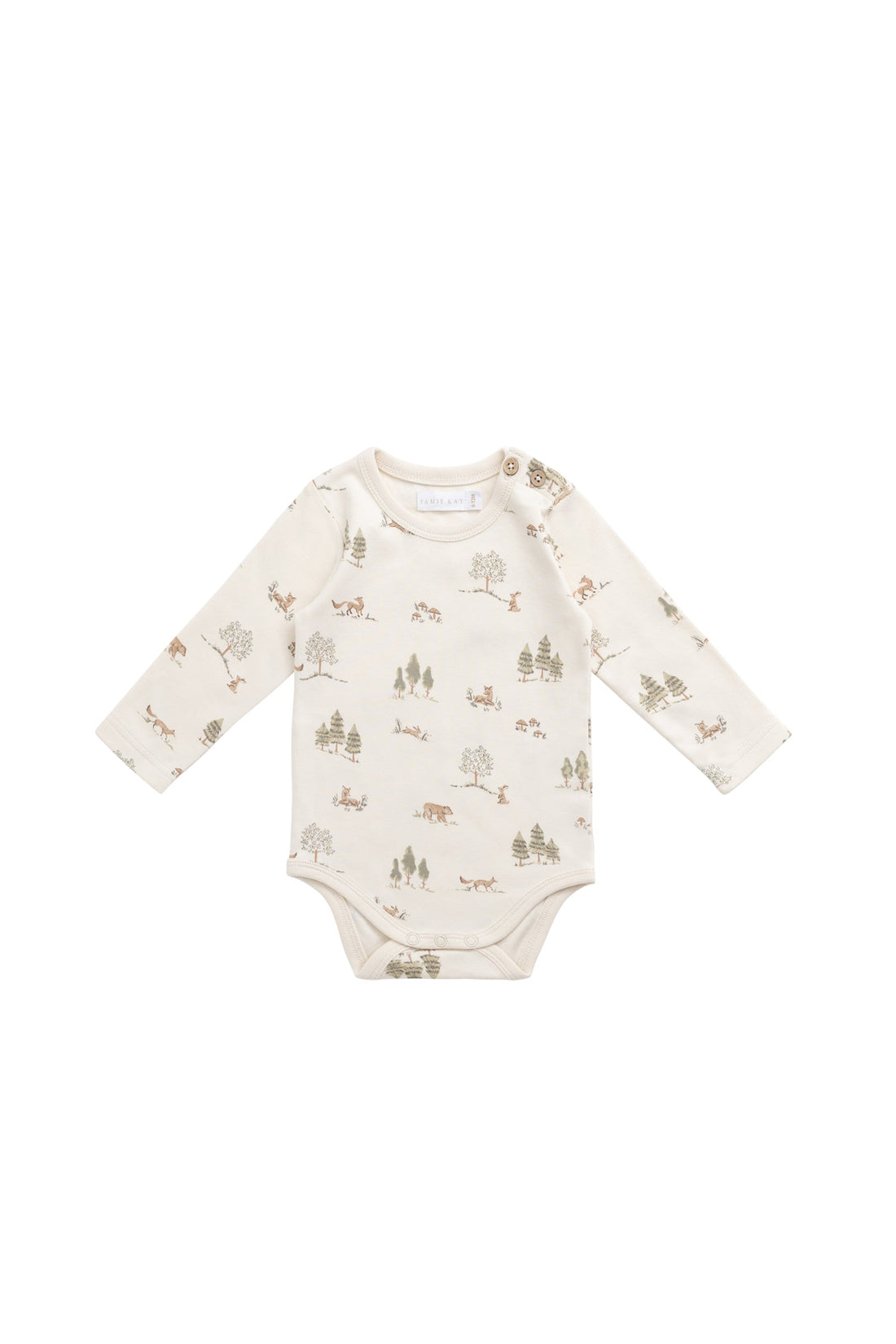 Organic Cotton Fernley Bodysuit - Pine Forest Friends Childrens Bodysuit from Jamie Kay Australia