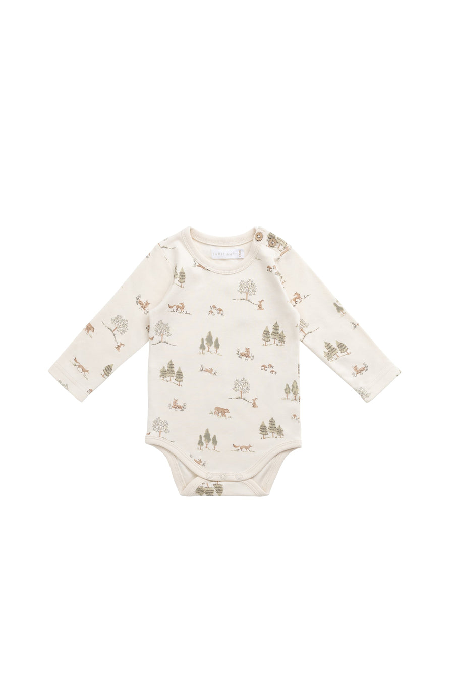 Organic Cotton Fernley Bodysuit - Pine Forest Friends Childrens Bodysuit from Jamie Kay Australia