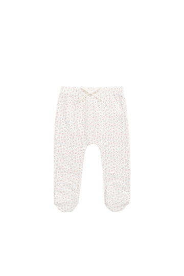 Organic Cotton Footed Pant - Posy Garden Pink Childrens Pant from Jamie Kay Australia