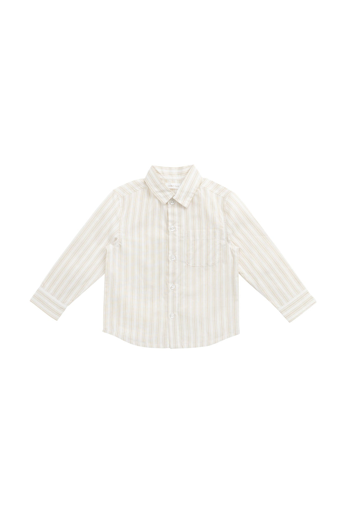 Organic Cotton Isaiah Shirt - Variegated Stripe Foam Childrens Shirt from Jamie Kay Australia