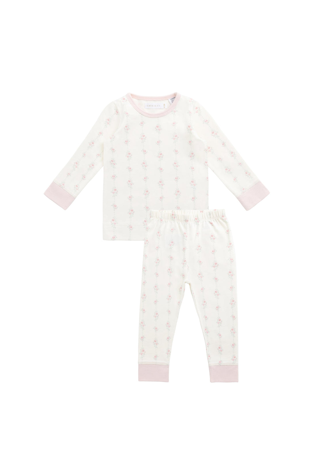 Organic Cotton Jude Long Sleeve Pyjama Set - Rose Trail Childrens Pyjama from Jamie Kay Australia