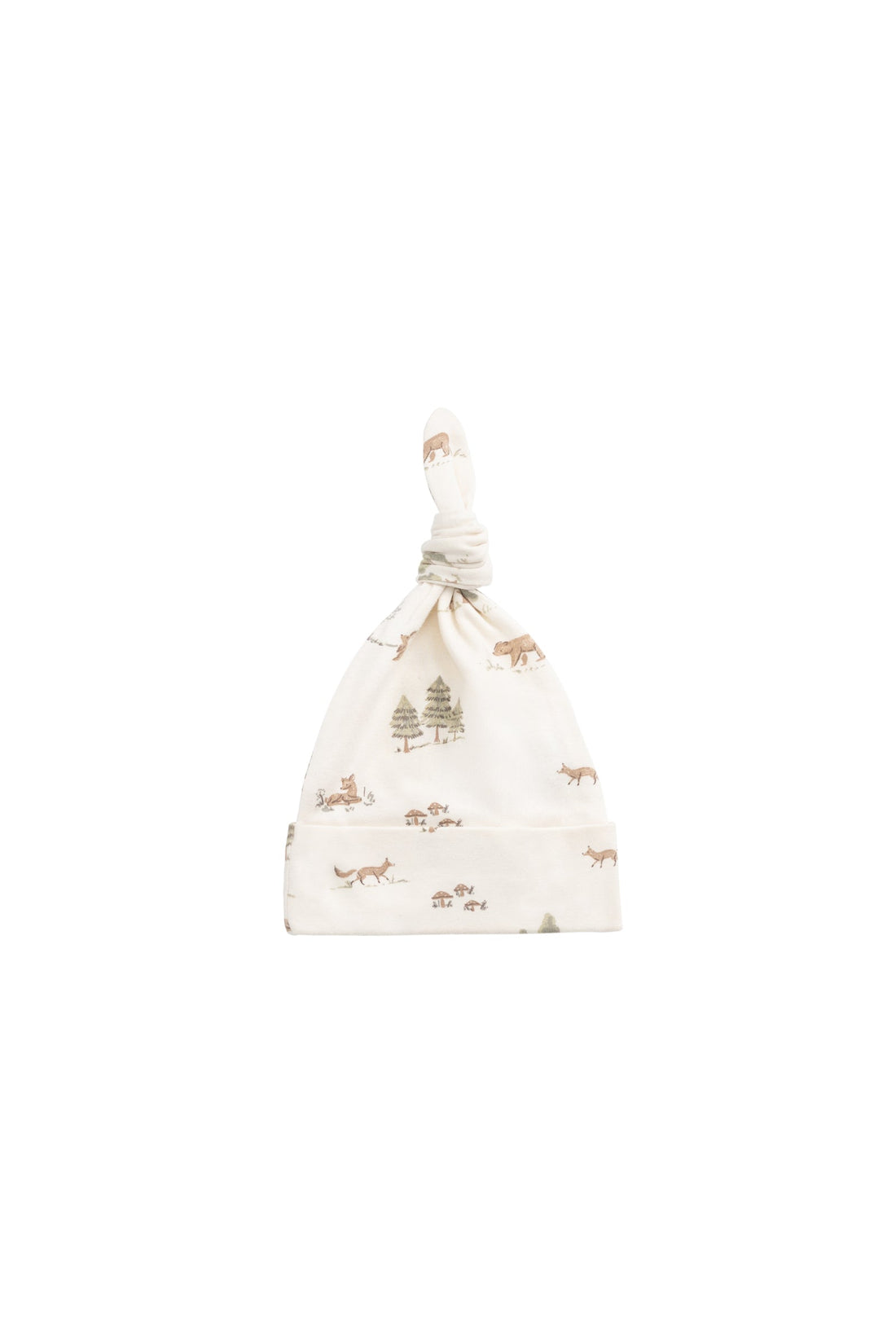 Organic Cotton Knot Beanie - Pine Forest Friends Childrens Beanie from Jamie Kay Australia