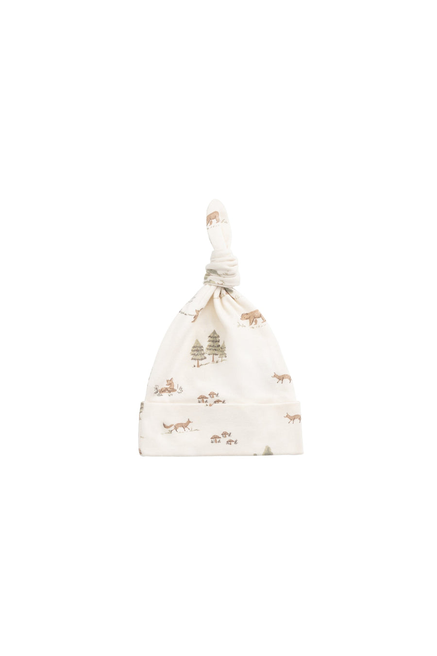 Organic Cotton Knot Beanie - Pine Forest Friends Childrens Beanie from Jamie Kay Australia