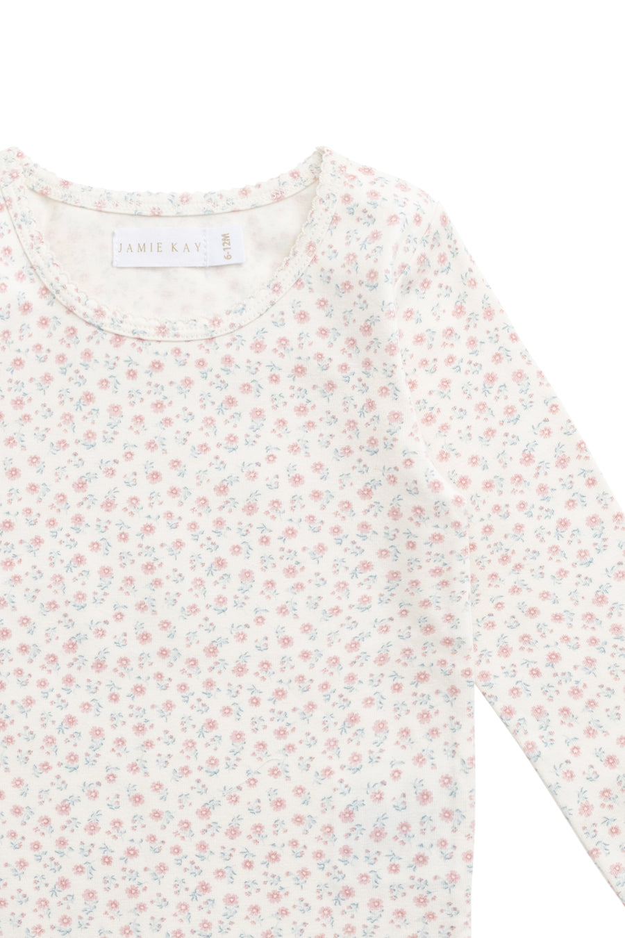 Organic Cotton Long Sleeve Top - Posy Garden Pink Childrens Top from Jamie Kay Australia