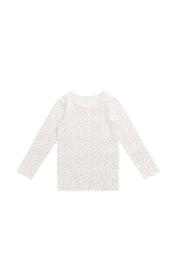 Organic Cotton Long Sleeve Top - Posy Garden Pink Childrens Top from Jamie Kay Australia