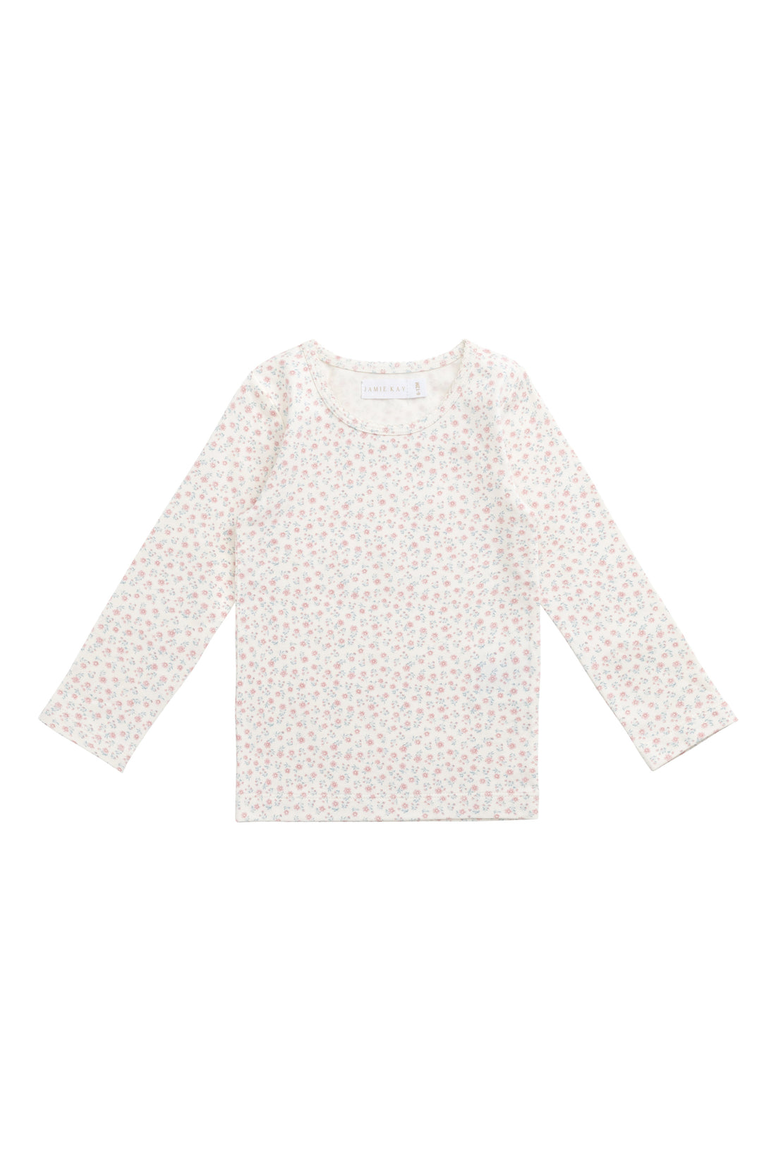 Organic Cotton Long Sleeve Top - Posy Garden Pink Childrens Top from Jamie Kay Australia