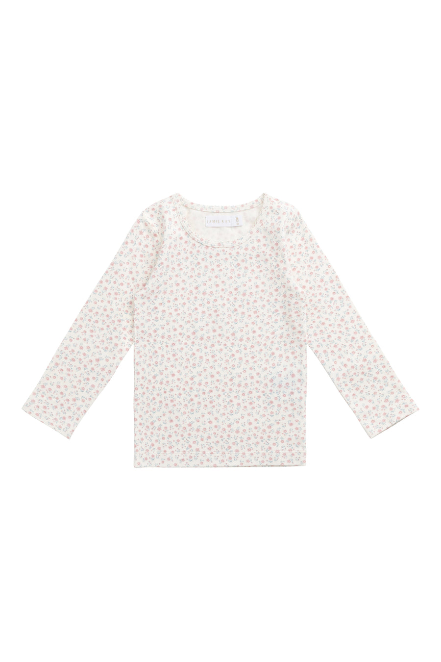 Organic Cotton Long Sleeve Top - Posy Garden Pink Childrens Top from Jamie Kay Australia