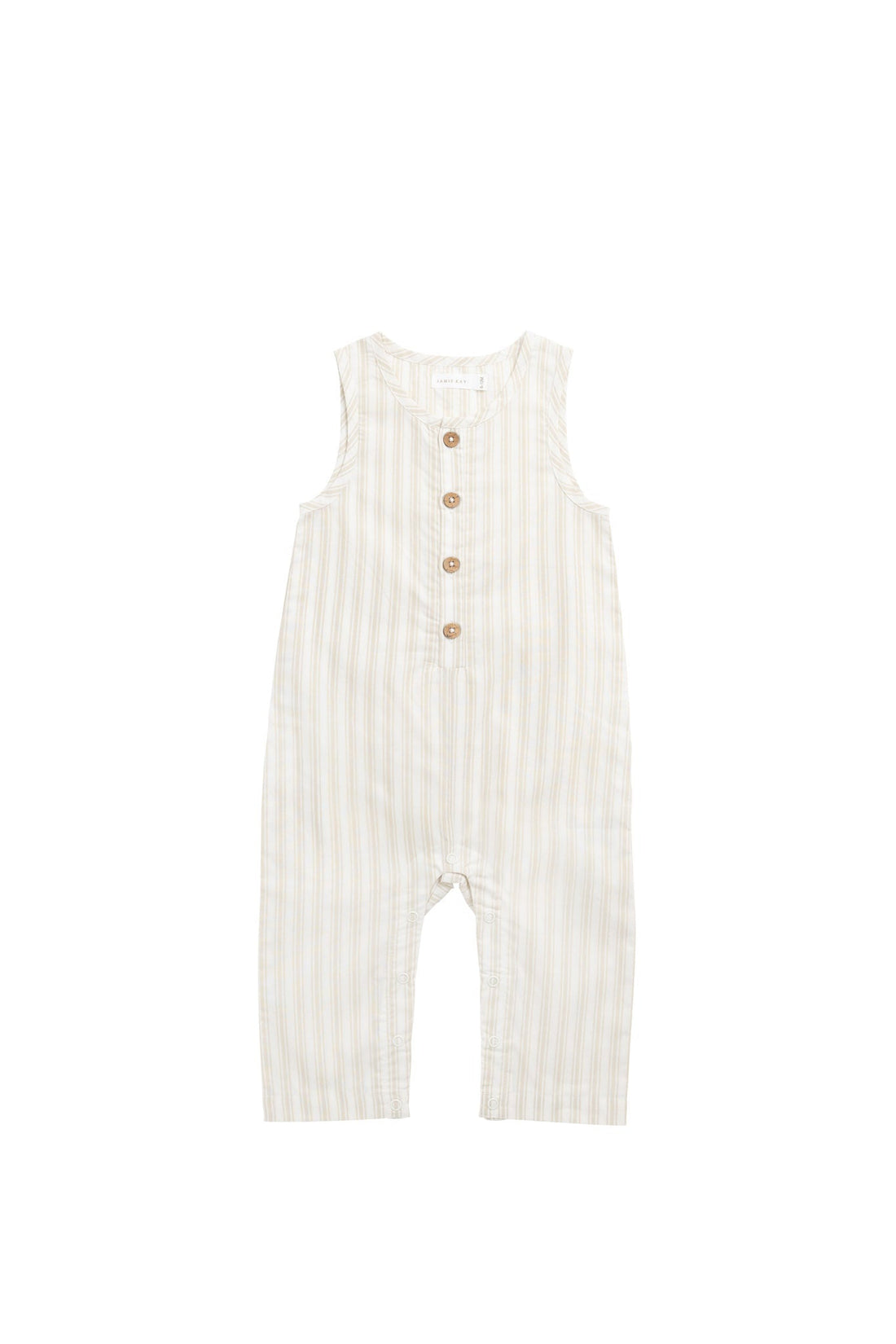 Organic Cotton Milo Jumpsuit - Variegated Stripe Foam Childrens Jumpsuit from Jamie Kay Australia