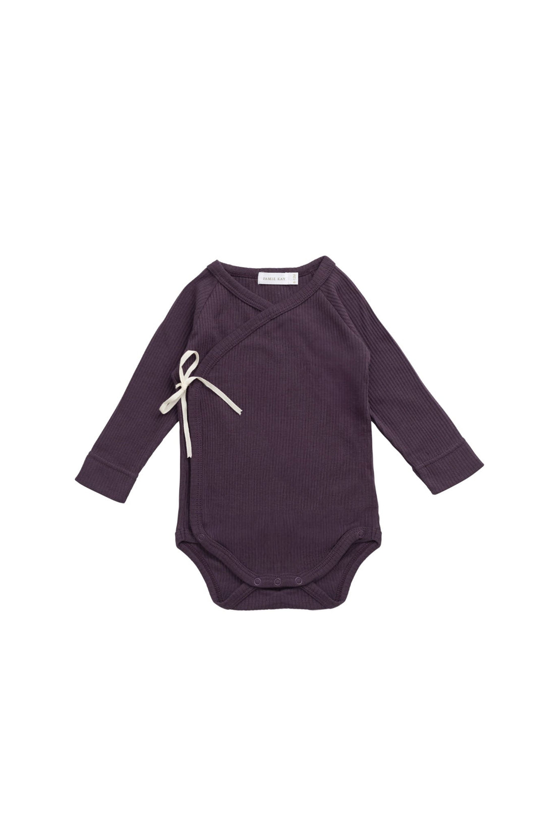 Organic Cotton Modal Marina Long Sleeve Bodysuit - Blackberry Childrens Bodysuit from Jamie Kay Australia