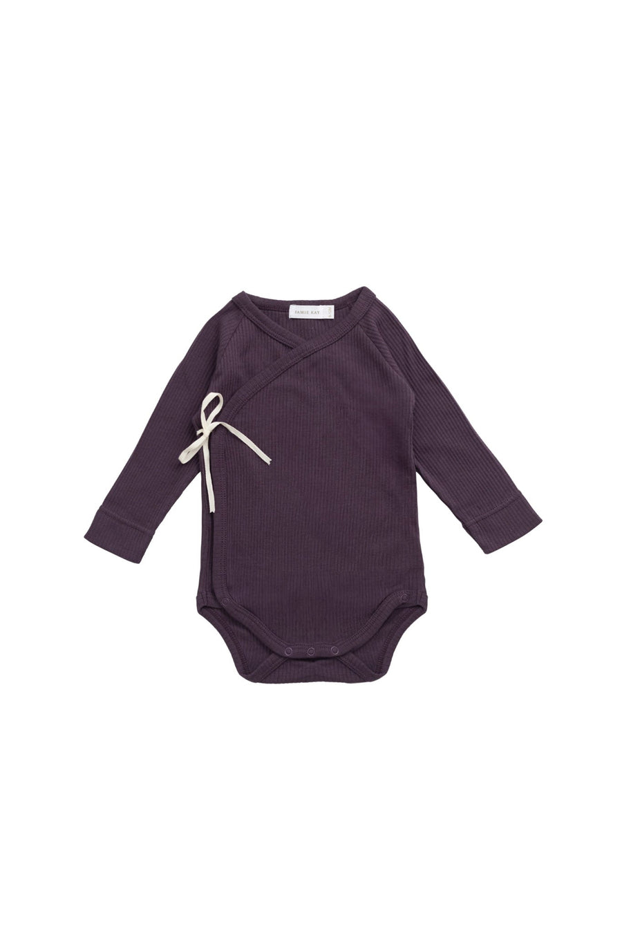 Organic Cotton Modal Marina Long Sleeve Bodysuit - Blackberry Childrens Bodysuit from Jamie Kay Australia
