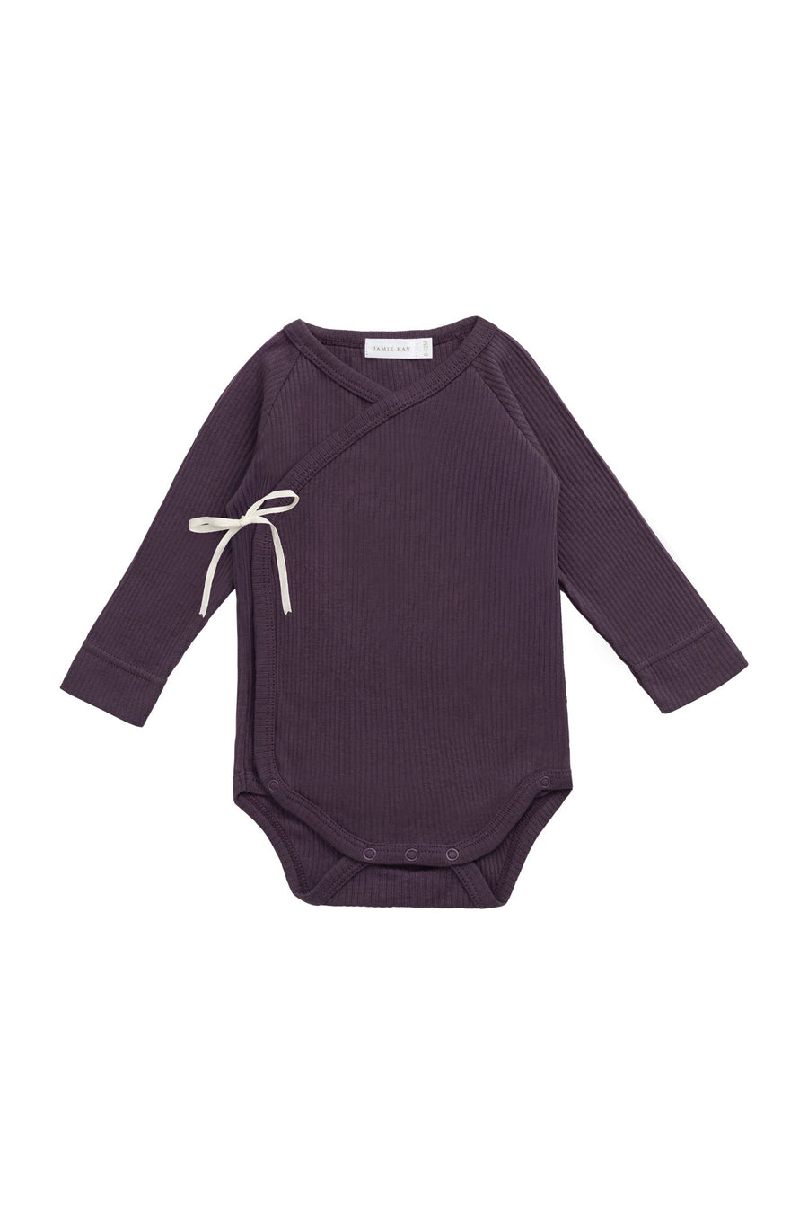 Organic Cotton Modal Marina Long Sleeve Bodysuit - Blackberry Childrens Bodysuit from Jamie Kay Australia