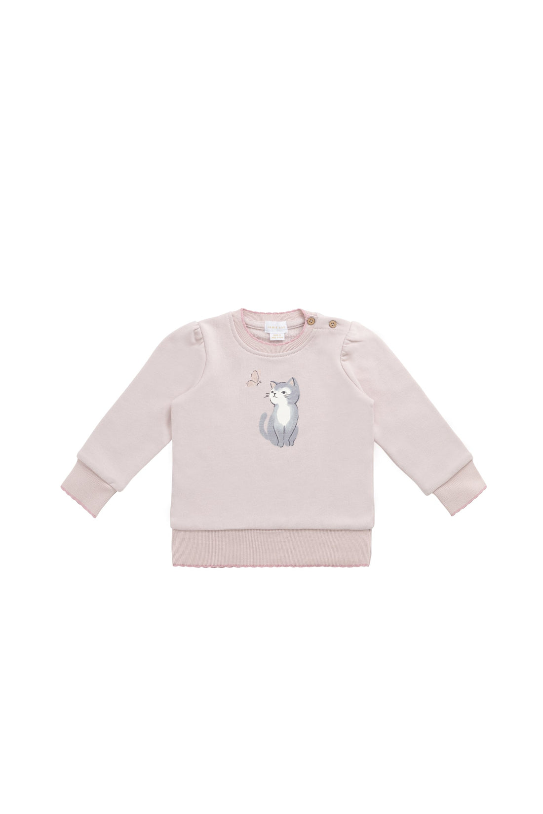 Organic Cotton Monroe Sweatshirt - Little Moon Soft Misty Rose Childrens Top from Jamie Kay Australia