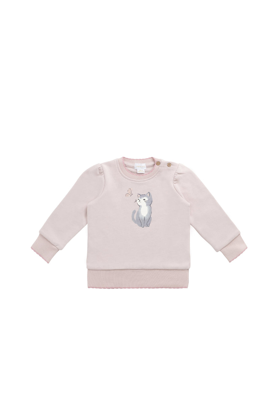 Organic Cotton Monroe Sweatshirt - Little Moon Soft Misty Rose Childrens Top from Jamie Kay Australia