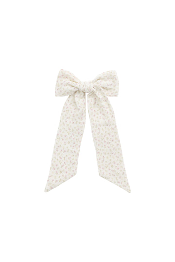 Organic Cotton Muslin Alora Bow - Pippa Pink