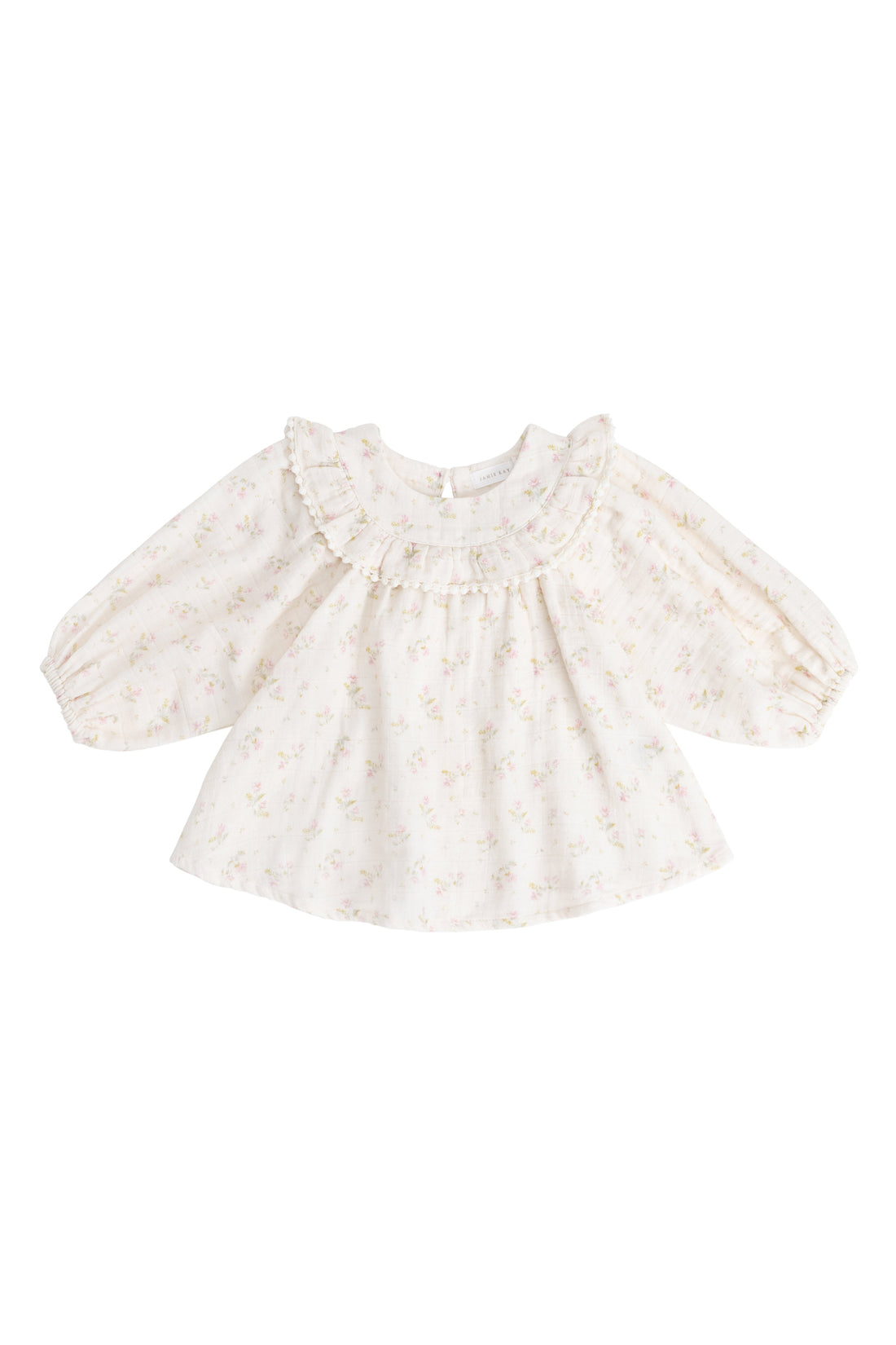 Organic Cotton Muslin Cleo Blouse - Emelia Pink Childrens Top from Jamie Kay Australia