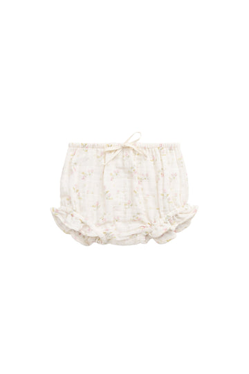 Organic Cotton Muslin Frill Bloomer - Emelia Pink Childrens Bloomer from Jamie Kay Australia