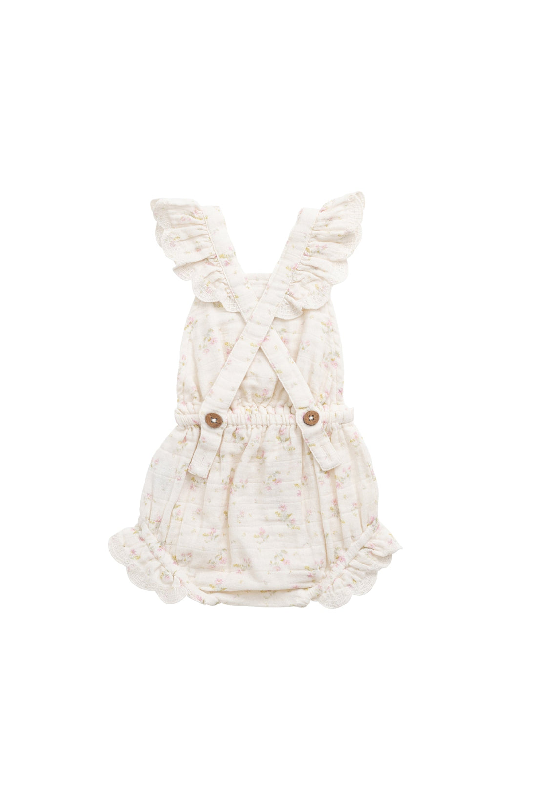 Organic Cotton Muslin Luciana Playsuit - Emelia Pink Childrens Playsuit from Jamie Kay Australia