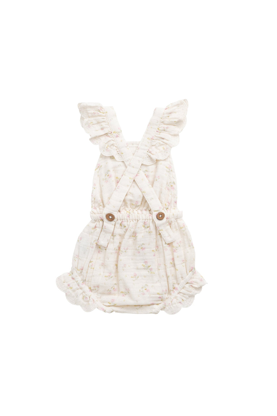 Organic Cotton Muslin Luciana Playsuit - Emelia Pink Childrens Playsuit from Jamie Kay Australia