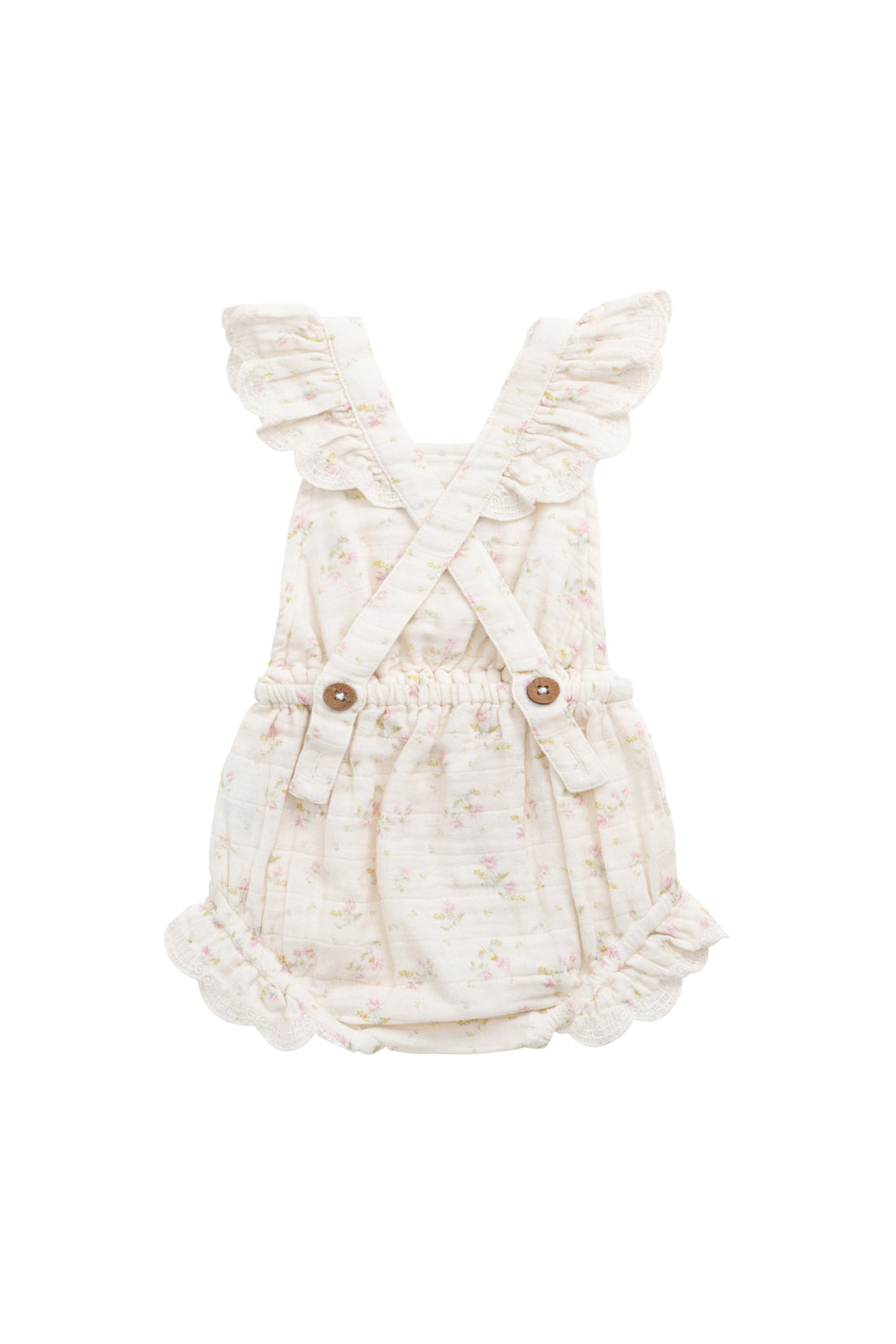 Organic Cotton Muslin Luciana Playsuit - Emelia Pink Childrens Playsuit from Jamie Kay Australia