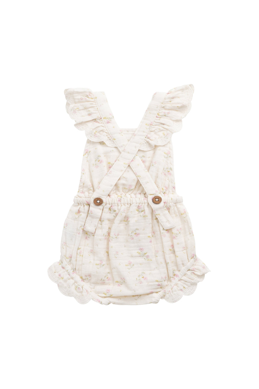 Organic Cotton Muslin Luciana Playsuit - Emelia Pink Childrens Playsuit from Jamie Kay Australia