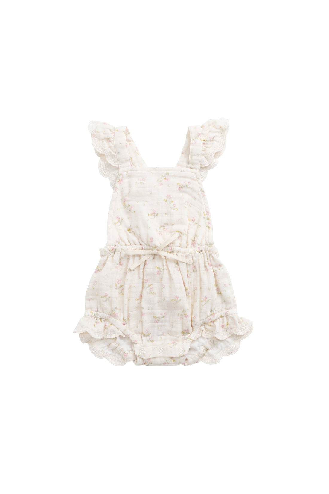Organic Cotton Muslin Luciana Playsuit - Emelia Pink Childrens Playsuit from Jamie Kay Australia