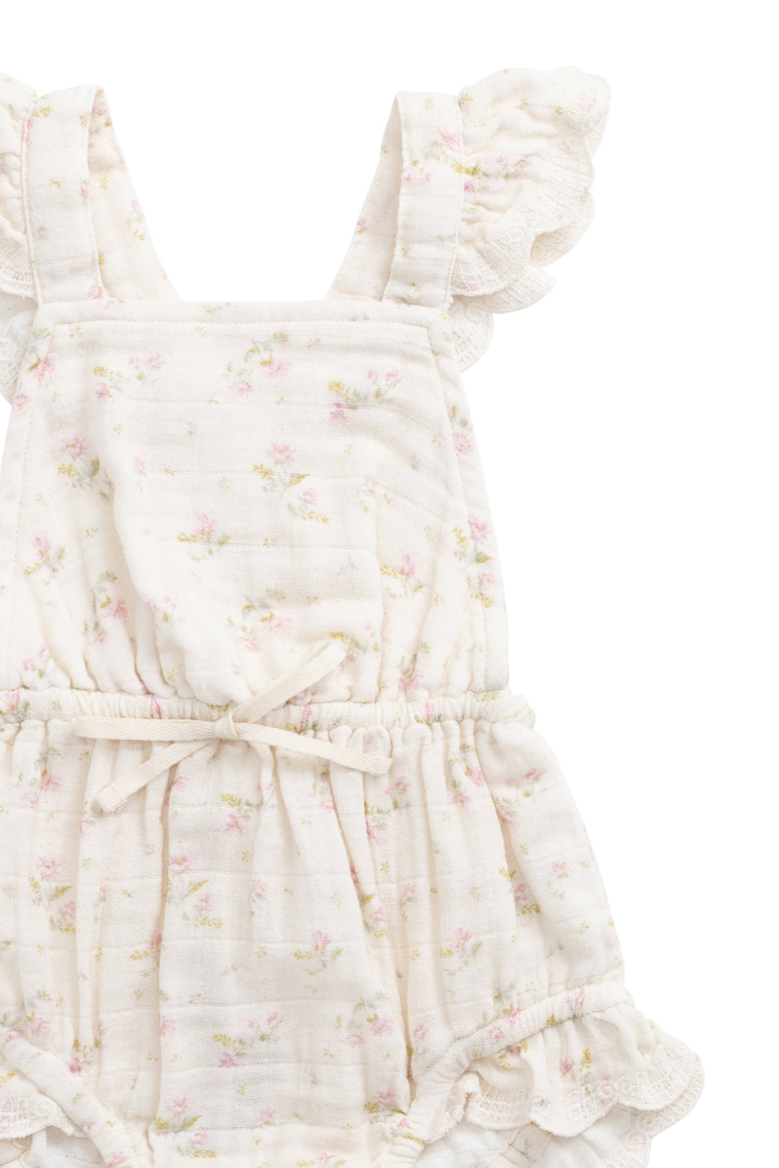 Organic Cotton Muslin Luciana Playsuit - Emelia Pink Childrens Playsuit from Jamie Kay Australia