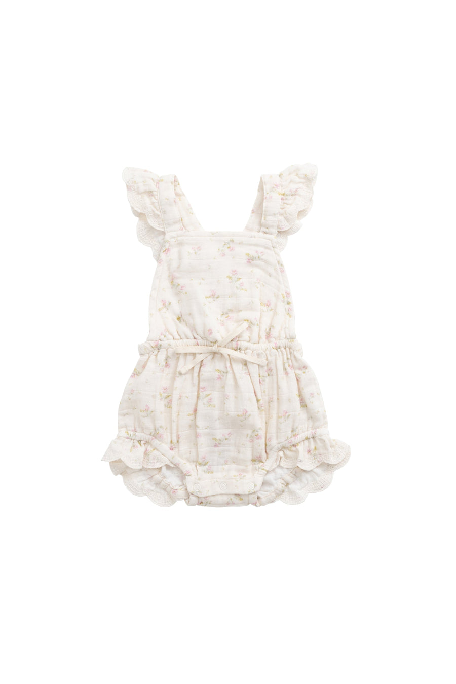 Organic Cotton Muslin Luciana Playsuit - Emelia Pink Childrens Playsuit from Jamie Kay Australia