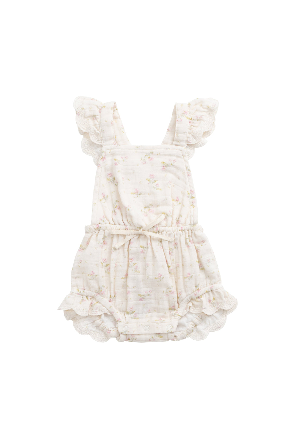 Organic Cotton Muslin Luciana Playsuit - Emelia Pink Childrens Playsuit from Jamie Kay Australia
