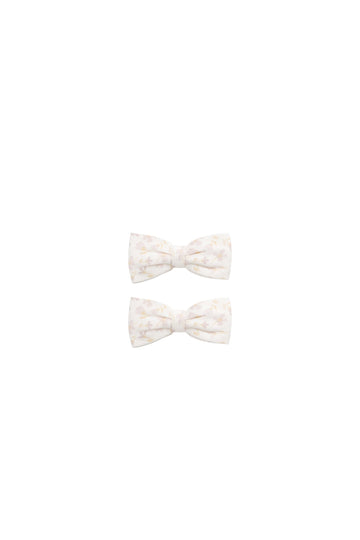 Organic Cotton Noelle 2pk Bow - Aries Mauve Childrens Bow from Jamie Kay Australia
