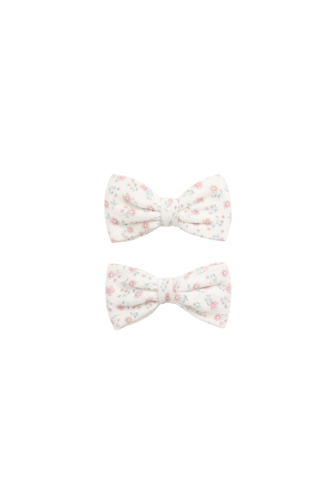Organic Cotton Noelle 2pk Bow - Posy Garden Pink Childrens Bow from Jamie Kay Australia