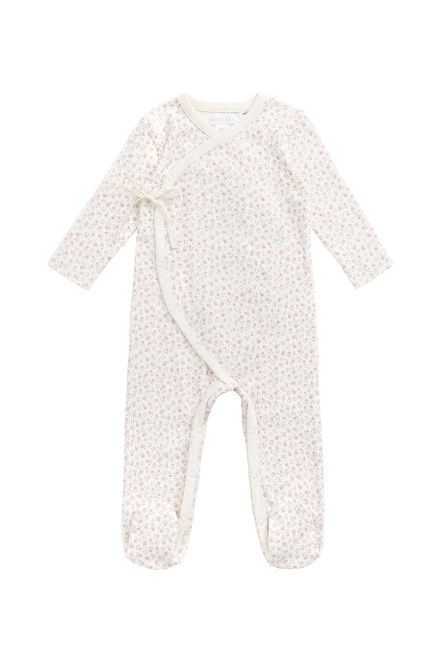 Organic Cotton Wrap Onepiece - Posy Garden Pink Childrens Onepiece from Jamie Kay Australia