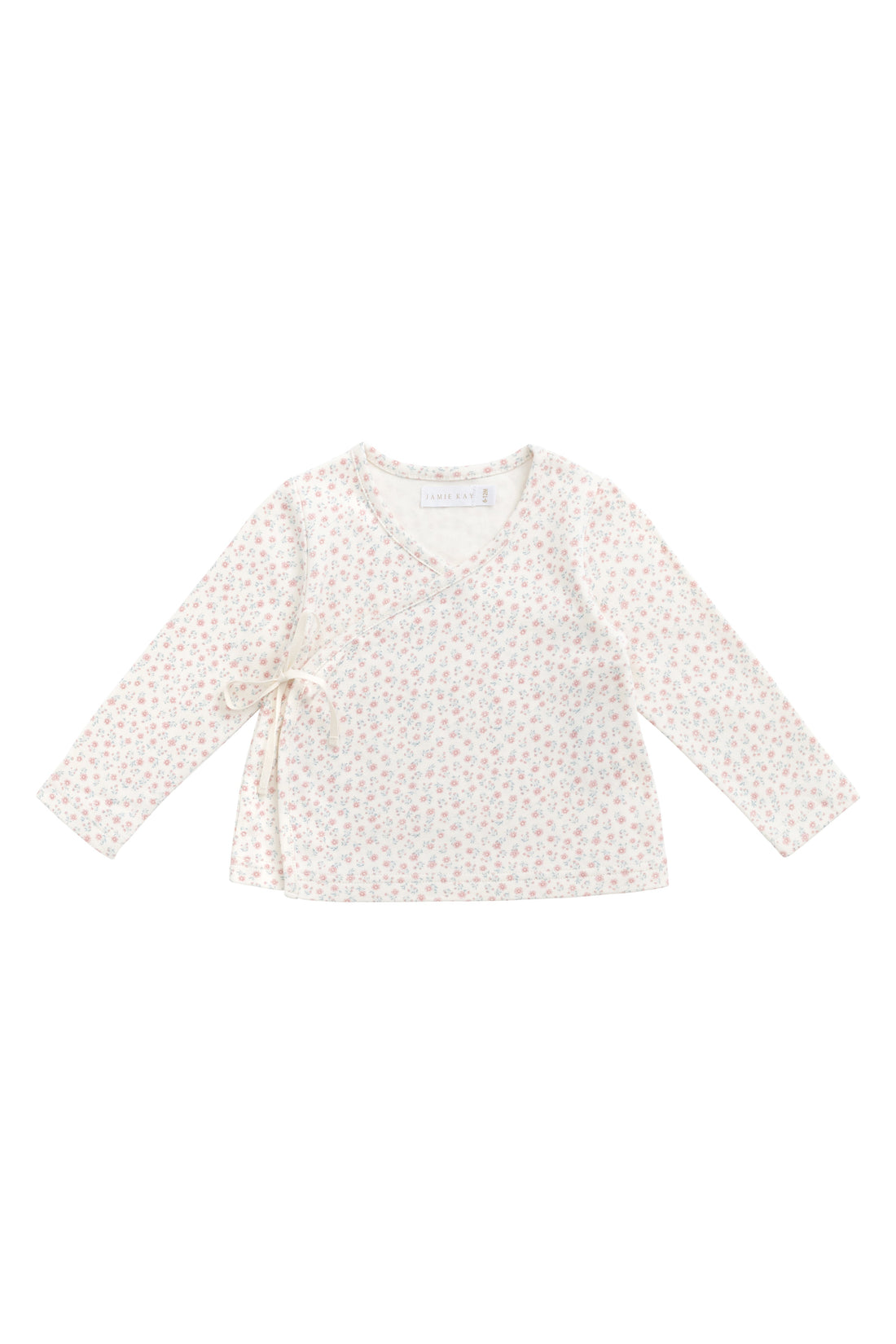 Organic Cotton Wrap Top - Posy Garden Pink Childrens Top from Jamie Kay Australia