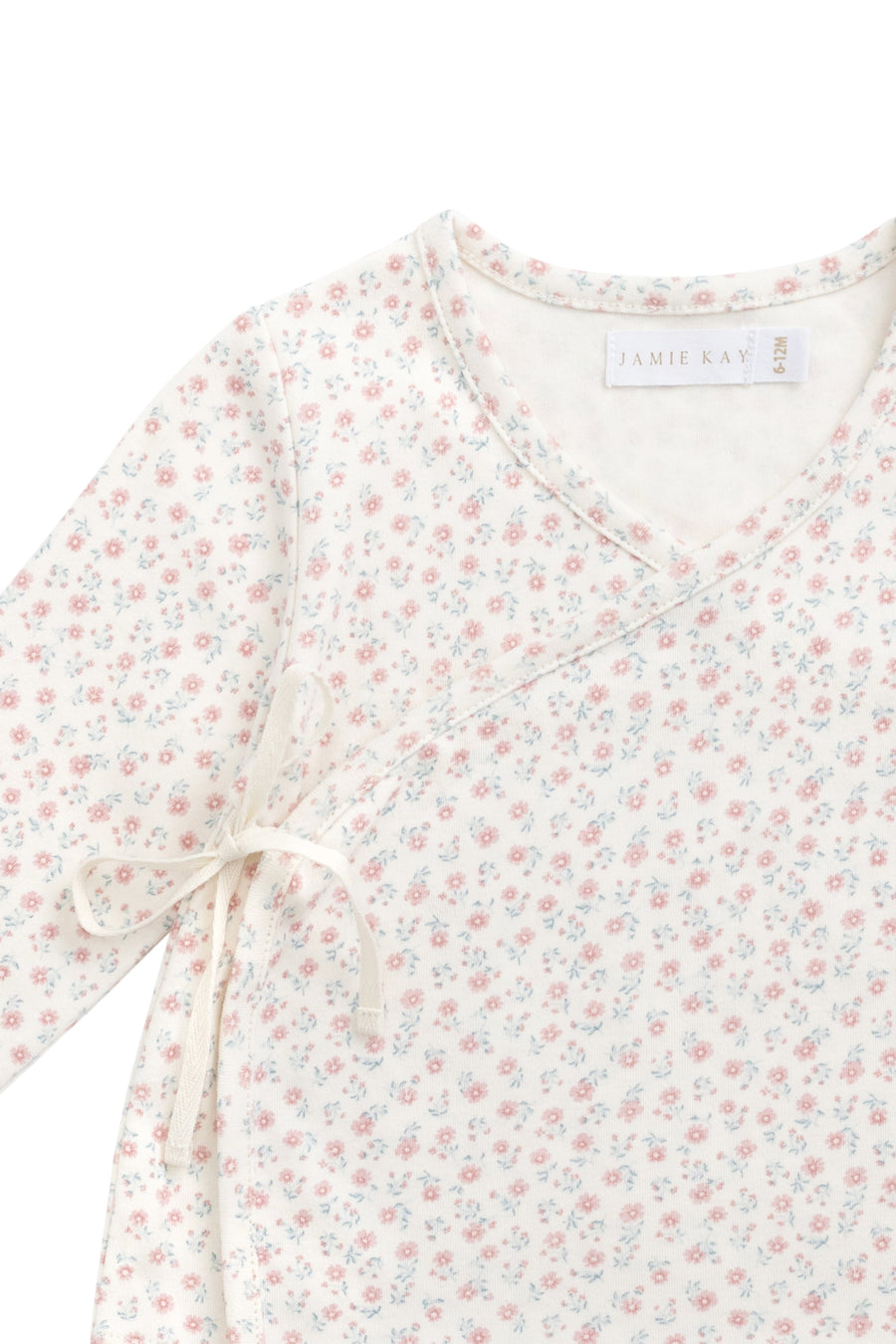 Organic Cotton Wrap Top - Posy Garden Pink Childrens Top from Jamie Kay Australia