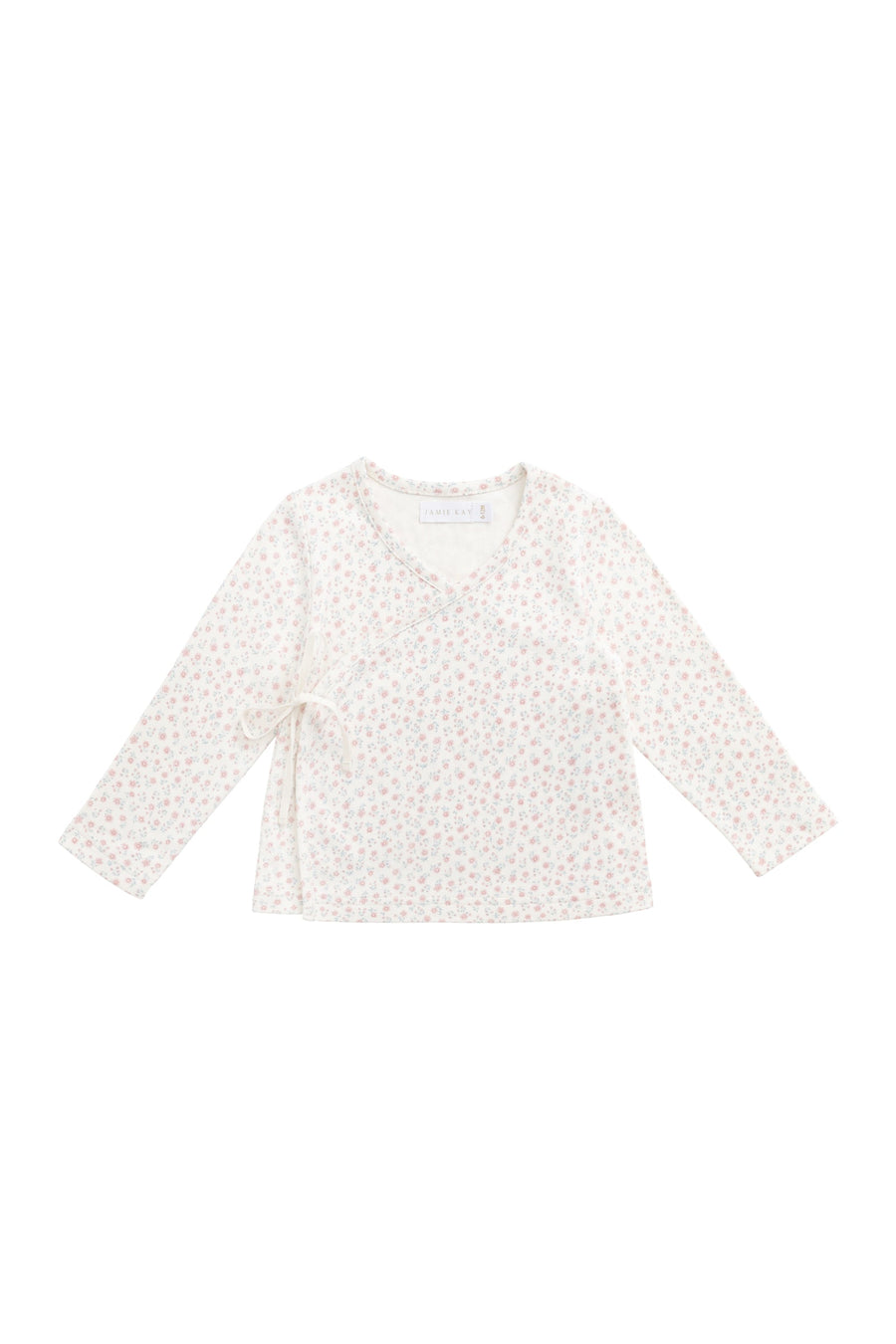 Organic Cotton Wrap Top - Posy Garden Pink Childrens Top from Jamie Kay Australia