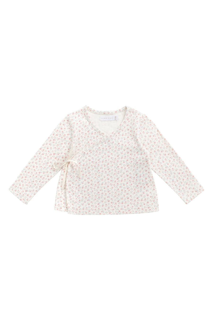 Organic Cotton Wrap Top - Posy Garden Pink Childrens Top from Jamie Kay Australia