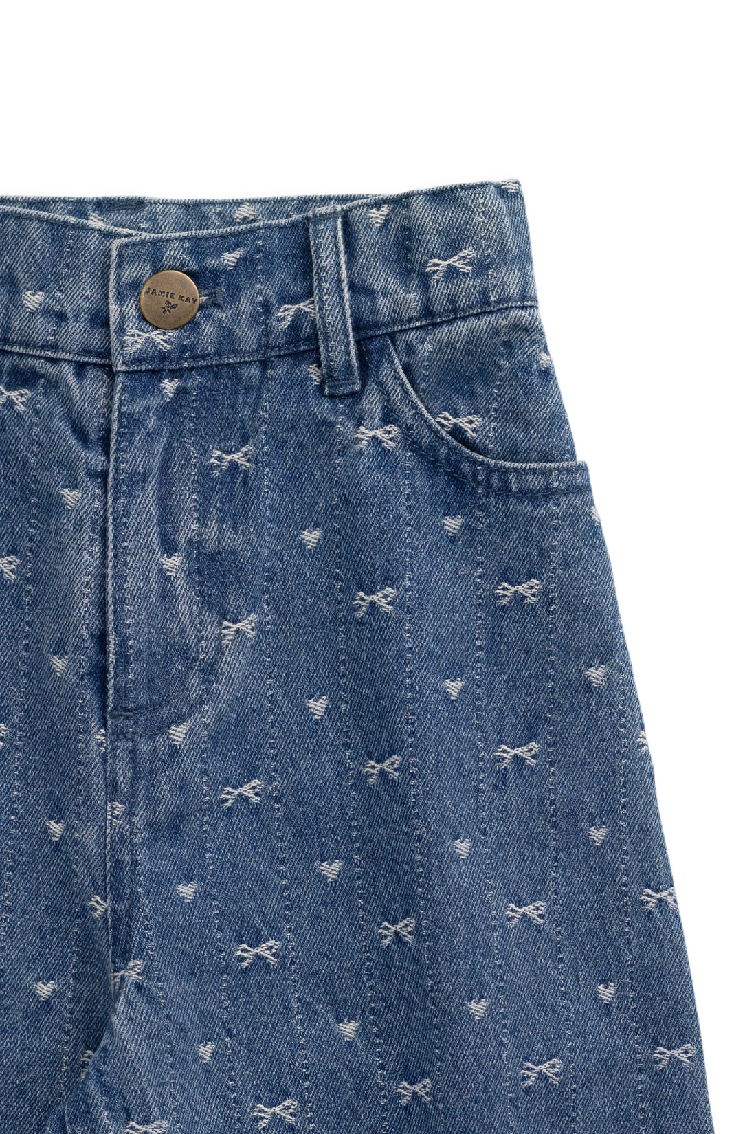 Sierra Pant - Amour Bows Denim Childrens Pants from Jamie Kay Australia