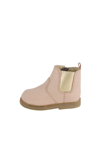 Leather Boot with Elastic Side - Blush Childrens Footwear from Jamie Kay Australia