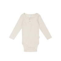 Organic Cotton Modal Long Sleeve Bodysuit  - Milk Childrens Bodysuit from Jamie Kay Australia