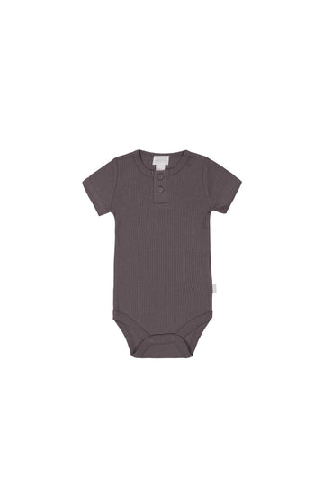 Organic Cotton Modal Darcy Rib Tee Bodysuit - Carob Childrens Bodysuit from Jamie Kay Australia