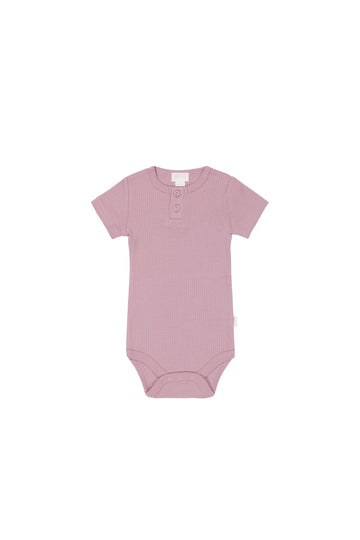 Organic Cotton Modal Darcy Rib Tee Bodysuit - Vintage Violet Childrens Bodysuit from Jamie Kay Australia