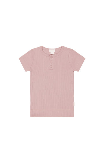 Organic Cotton Modal Henley Tee - Doll Childrens Top from Jamie Kay Australia