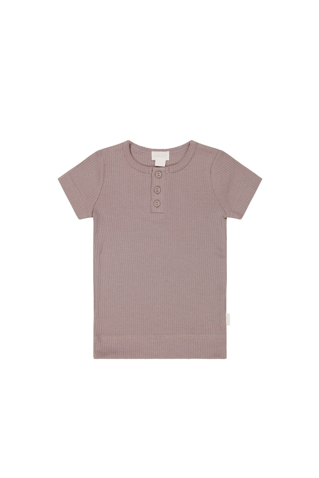 Organic Cotton Modal Henley Tee - Mauve Shadow Childrens Top from Jamie Kay Australia