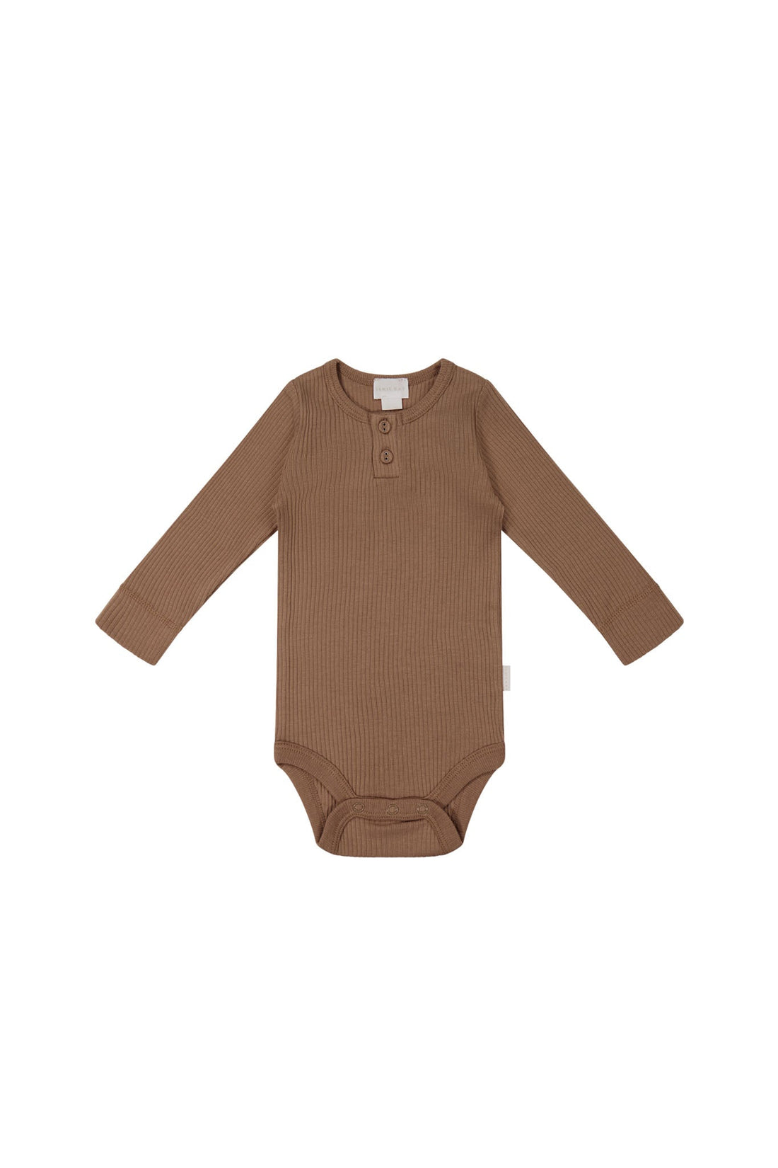 Organic Cotton Modal Long Sleeve Bodysuit - Hojicha Childrens Bodysuit from Jamie Kay Australia