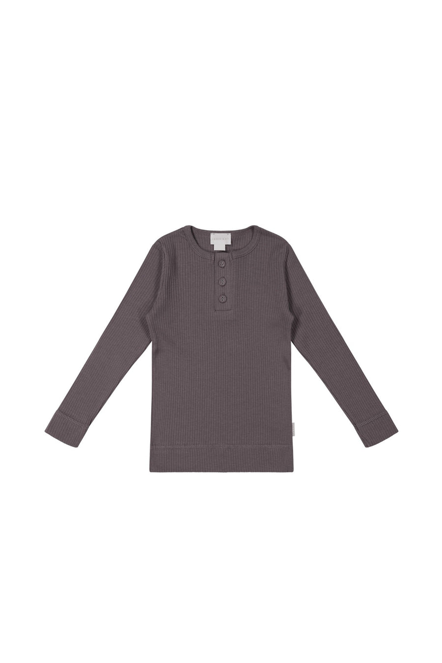 Organic Cotton Modal Long Sleeve Henley - Carob Childrens Top from Jamie Kay Australia