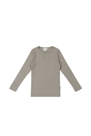 Organic Cotton Modal Long Sleeve Henley - Milford Childrens Top from Jamie Kay Australia